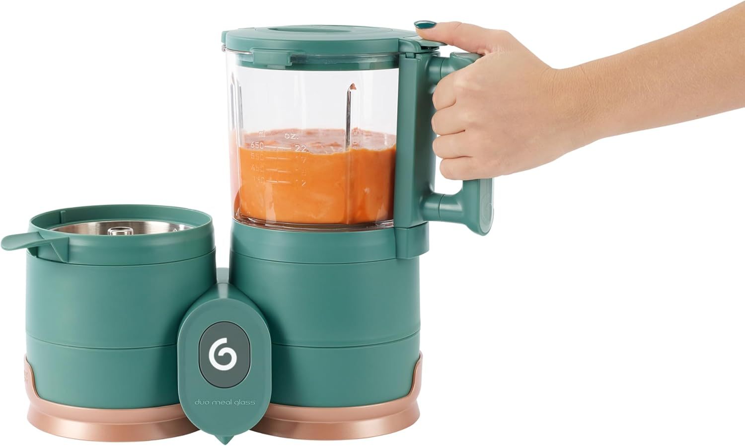 Babymoov Duo Meal 6 en 1: Procesador de Alimentos para Bebés con Vaporizador y Licuadora de Velocidades Múltiples, Calienta y Descongela (Aprobado por Nutricionistas), Gris