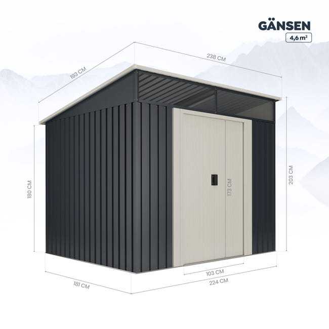 Caja metálica Gansen II de 238x203x194 cm y 4,5 x 1,5 cm