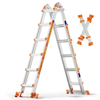 Escalera extensible multiposición, escalera de tijera tipo A con barra estabilizadora y ruedas; capacidad de carga segura de 330 lb; segura para escaleras, el hogar, interiores, exteriores y trabajos en techos.