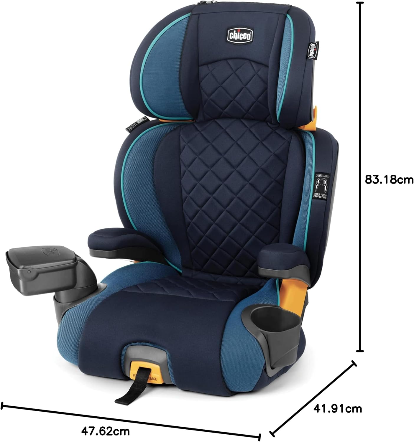 Chicco - KidFit Zip Air Plus 2 en 1 asiento elevador de posicionamiento para coche – Q Collection, negro/gris