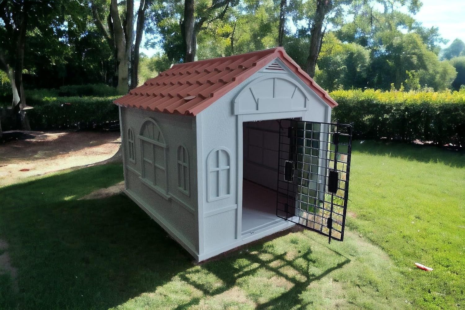 Casa Térmica para Perro Raza Grande | Incluye Puerta Metálica | 99 x 84 x 82 cm | Impermeable con Ventilación | Material Resistente al Exterior.