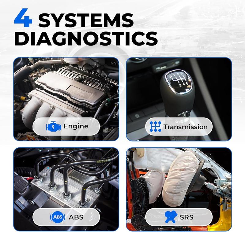 Escáner automotriz, herramienta de diagnóstico para vehículos con funciones de reinicio de aceite/SAS/acelerador, diagnóstico de motor/ABS/SRS/transmisión, AutoVIN, lector de códigos de error del motor con prueba de batería y actualizaci