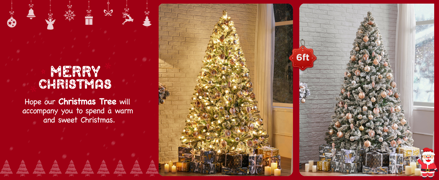 Árbol de Navidad artificial flocado