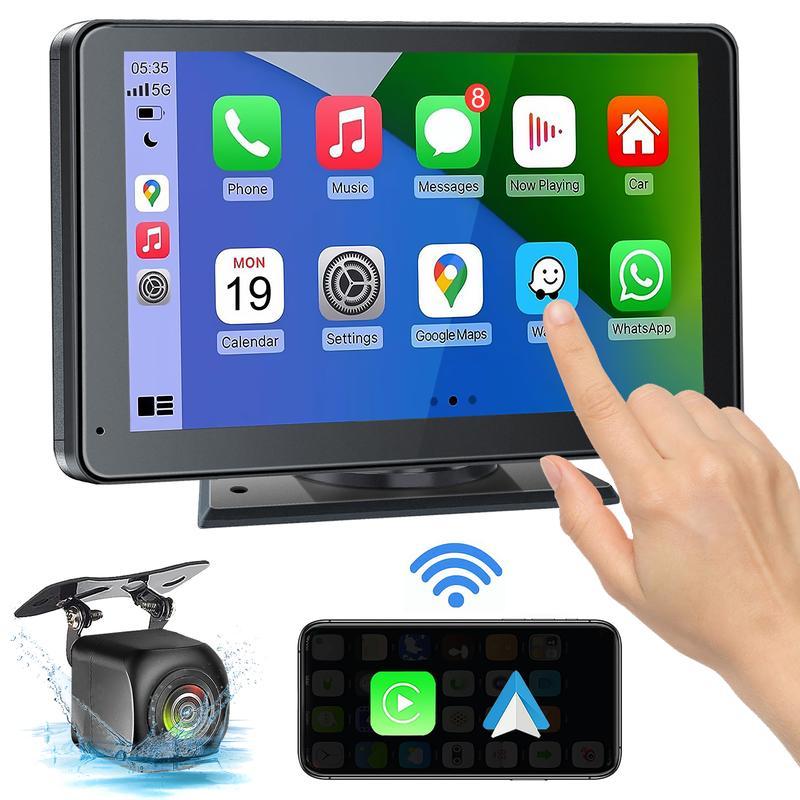 ��Hieha��Regalo de Ao Nuevo: 2026 La pantalla port��til m��s nueva de Carplay para autom��vil, pantalla t��ctil IPS de 7 pulgadas, Compatible con CarPlay y Android Auto, C��mara de Respaldo, est��reo para autom��vil, soporte para GPS, Bluetooth, FM, WiFi