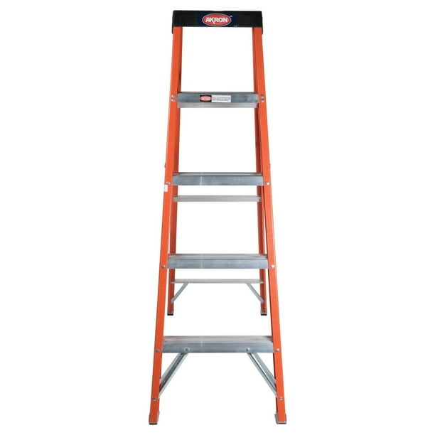 Escalera Tijera Fibra De Vidrio Pleg Akron 4 Escalones 81-55 90kg< Akron Herramientas Escalera Tijera Fibra de Vidrio Tipo III