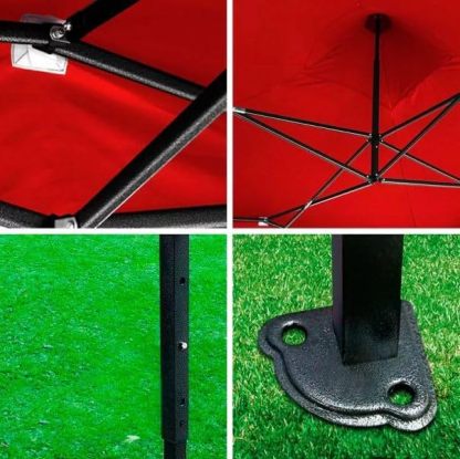 VANLIG Toldo Carpa 4.5x3 Metros Plegable con Paredes Y Techo Carpa (Rojo)