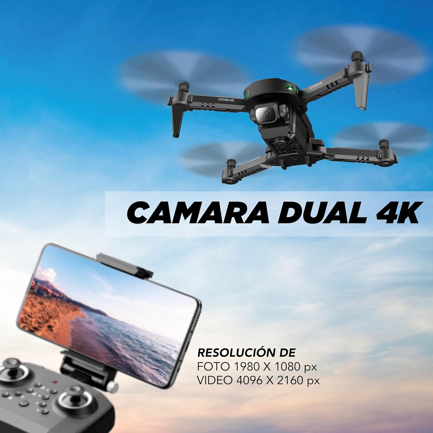 Binden - Drone Profesional B19 EIS, Cámara 2K, Sensor de Flujo Óptico, GPS, Barómetro, Quadcopter con Control Remoto, Funciones Inteligentes, 21 minutos de Vuelo - Gris Claro
