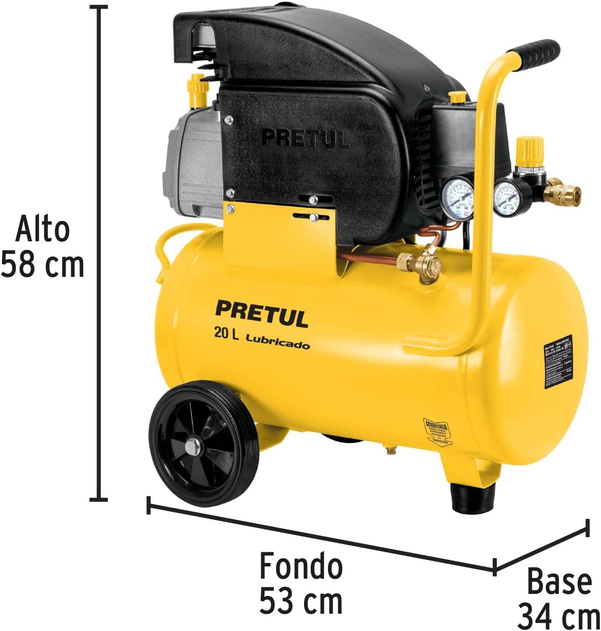 Pretul COMP-20LP, Compresor horizontal, 20 L, 2-1/2 HP (potencia máxima), 127 V