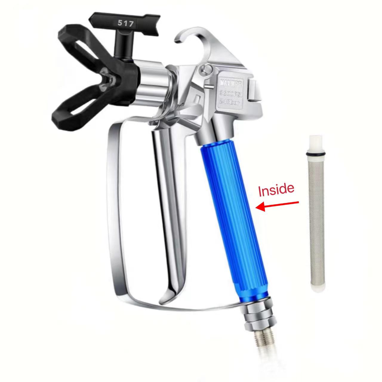 Handheld Airless Paint Spray Gun Kit, Paint Spraying Tool, 3600 PSI High-Pressure Paint Sprayer for House Painting with 32.81ft Hose, 180&deg; Reversible Nozzles, 2 Tip Guards, 2 Stainless Steel Extension Rods for Heavy-Duty Spray Painting