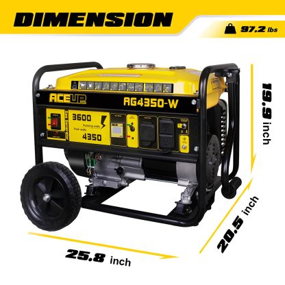 Aceup Energy - Generador de gas de 1.200 W, pequeño generador portátil para uso doméstico, camping, ultraligero, compatible con EPA y CARB