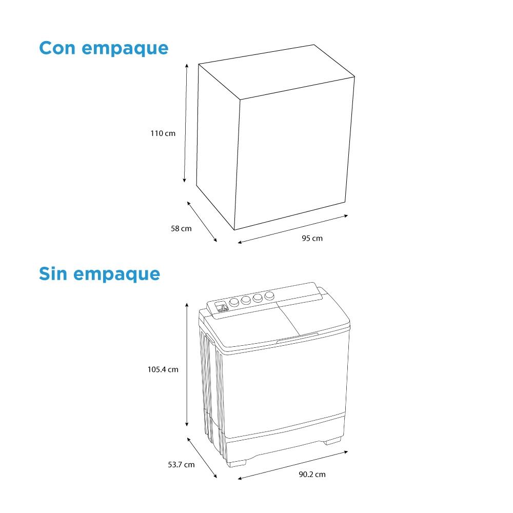 Lavadora Midea Dos tinas 19 kg Blanca