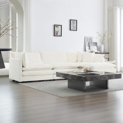 Neylory - Sofá de dos plazas con 2 almohadas para sala de estar, recámara, departamento, 2 plazas de felpilla para asiento profundo