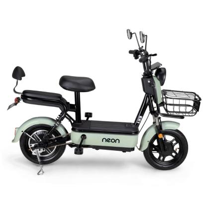 Bicicleta Eléctrica Motobici R14 Neon EX-1 Frenos de Tambor 350W 0-38 km/h 50km Acero verde