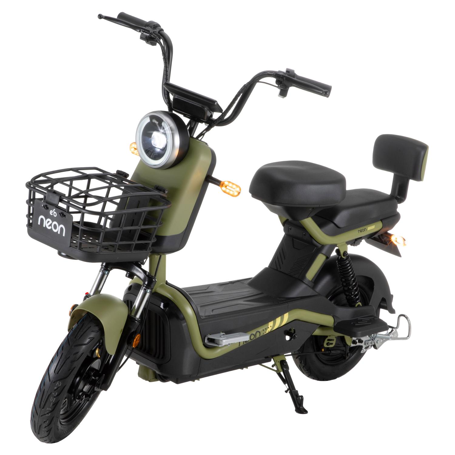 Bicicleta Eléctrica Motobici R14 Neon EX-1 Frenos de Tambor 350W 0-38 km/h 50km Acero verde