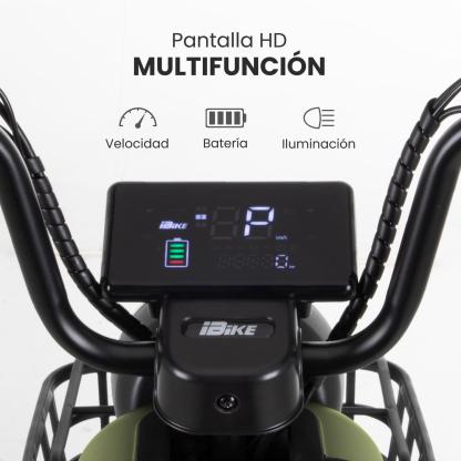 Bicicleta Eléctrica Motobici R14 Neon EX-1 Frenos de Tambor 350W 0-38 km/h 50km Acero verde