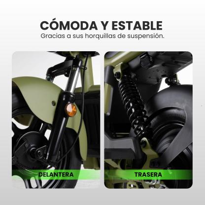 Bicicleta Eléctrica Motobici R14 Neon EX-1 Frenos de Tambor 350W 0-38 km/h 50km Acero verde