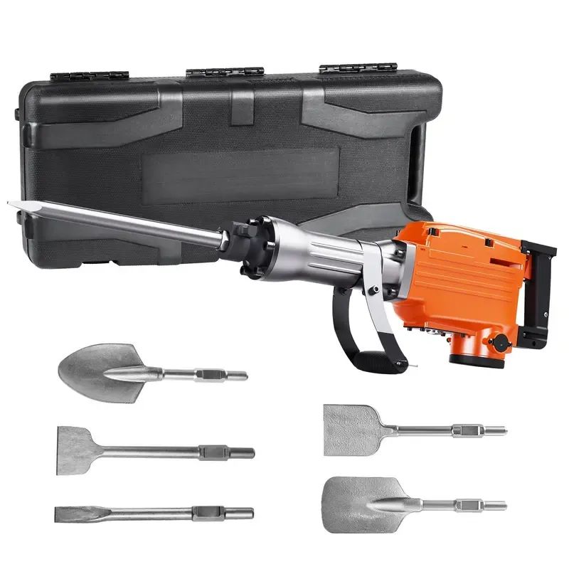 VEVOR - Martillo de demolición, MAX 2200 W, martillo eléctrico resistente, 1350 BPM, 6 piezas de cinceles con estuche