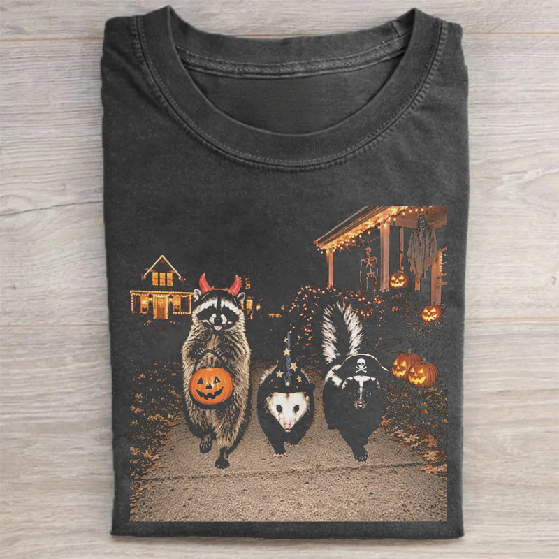 Halloween Raccoon Opossum Skunk T-shirt