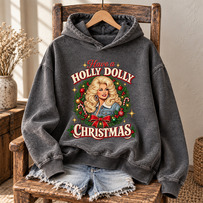 Holly Dolly Christmas Hoodie