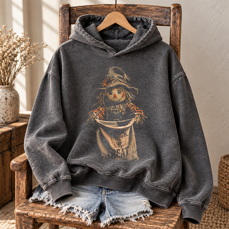 Vintage Scarecrow Crow Trick Treaters Ghost