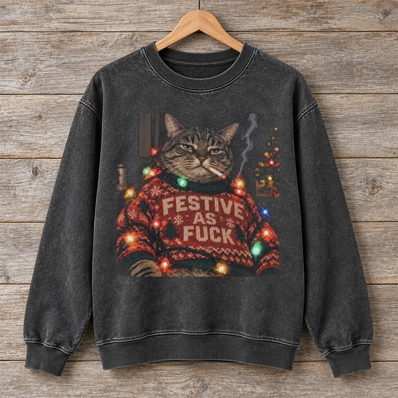 Festive AF Grumpy Cat Sweatshirt