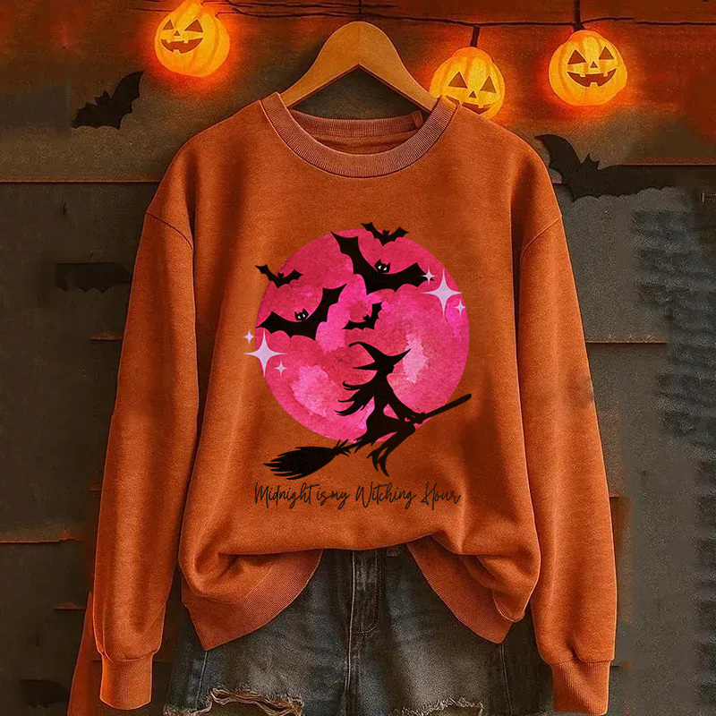 Pink Halloween Witch Sweatshirt