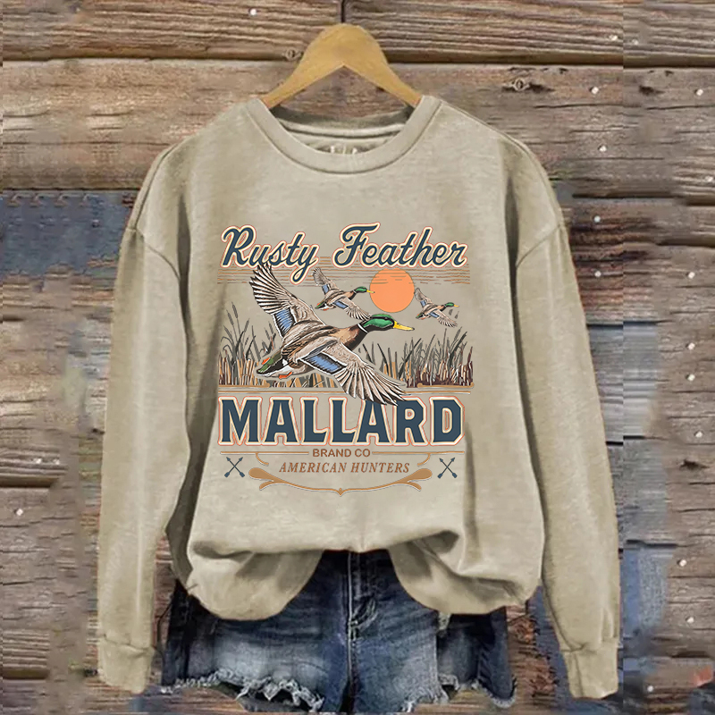Rusty Feather Mallard Duck Hunting Sweatshirt