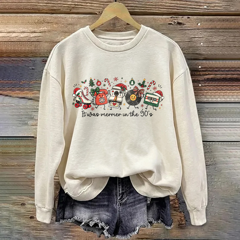90s Christmas Cassette Holiday Sweatshirt