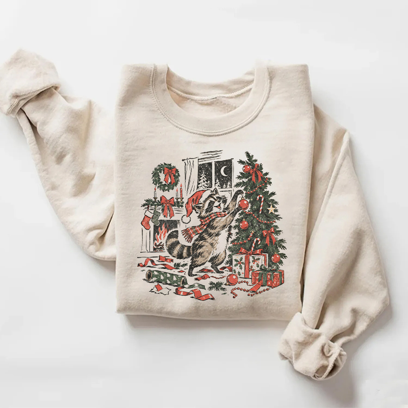 Funny Raccoon Christmas Sweatshirt