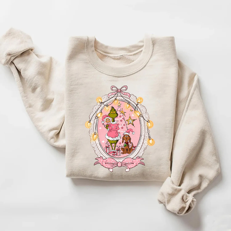 Pink Christmas Grinchmas Sweatshirt