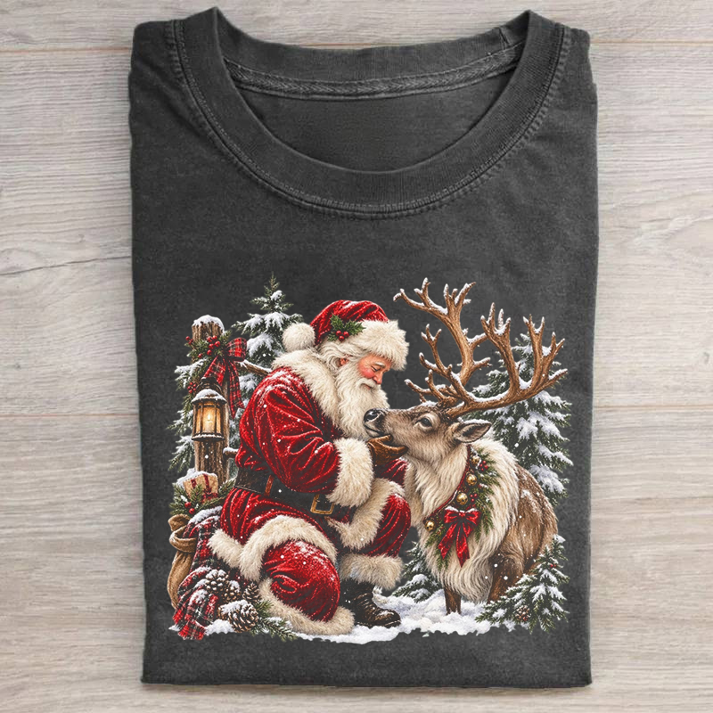 Santa Reindeer Christmas T-shirt