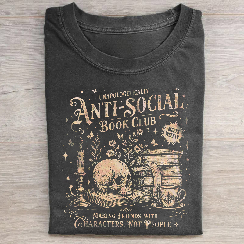 Vintage Anti-Social Book Club T-shirt