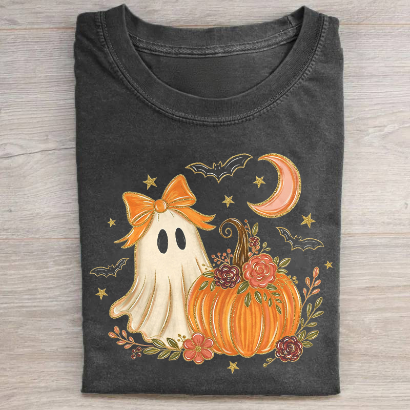 Floral Ghost Halloween T-shirt