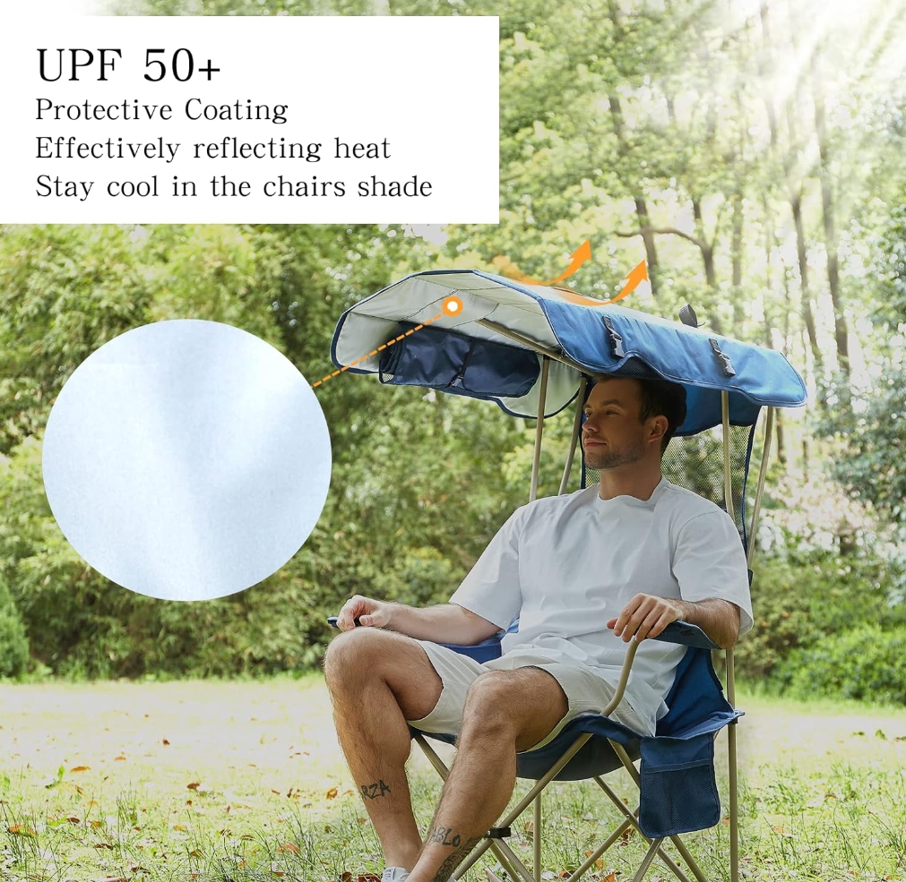 August Clearance!✨Buy 2 get 2 free💥Camping chair with sun canopy✅450 lb capacity