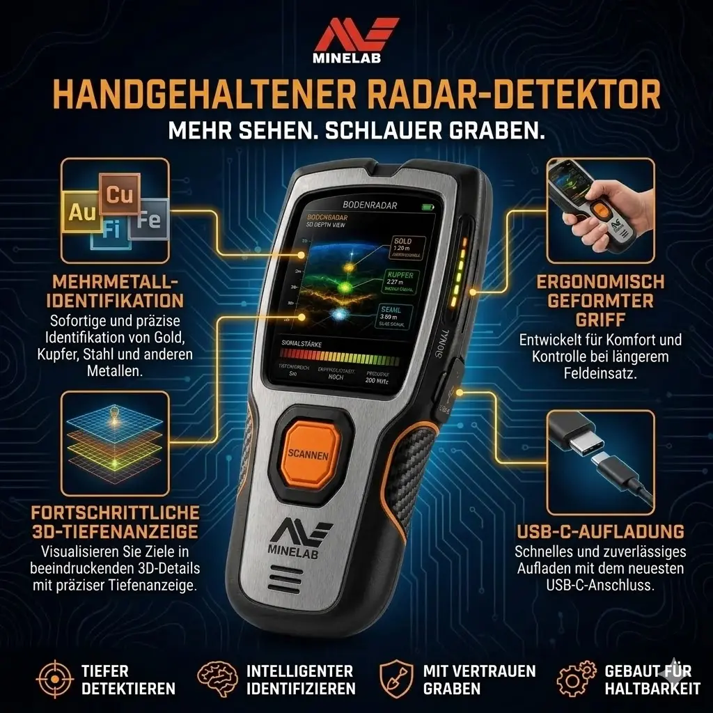 💰💰Mit dem Minelab 3D-Untergrundradar können Sie verborgene Schätze im Boden selbst sehen! 👍👍