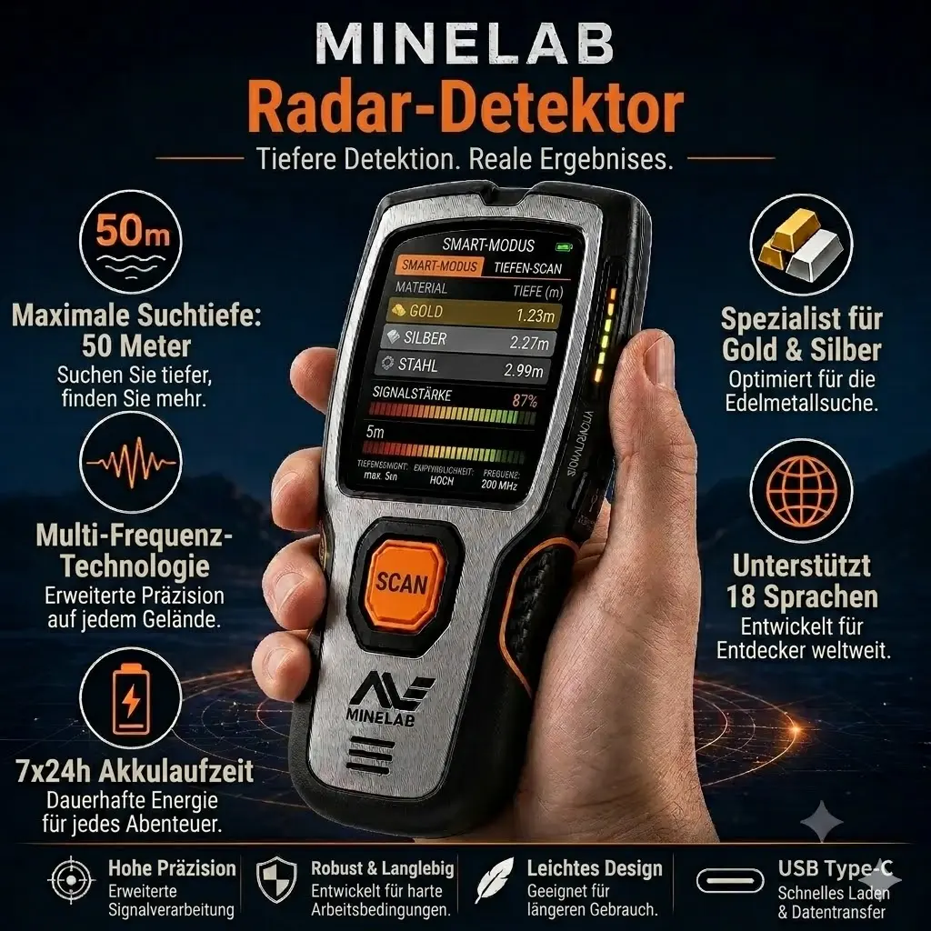 💰💰Mit dem Minelab 3D-Untergrundradar können Sie verborgene Schätze im Boden selbst sehen! 👍👍