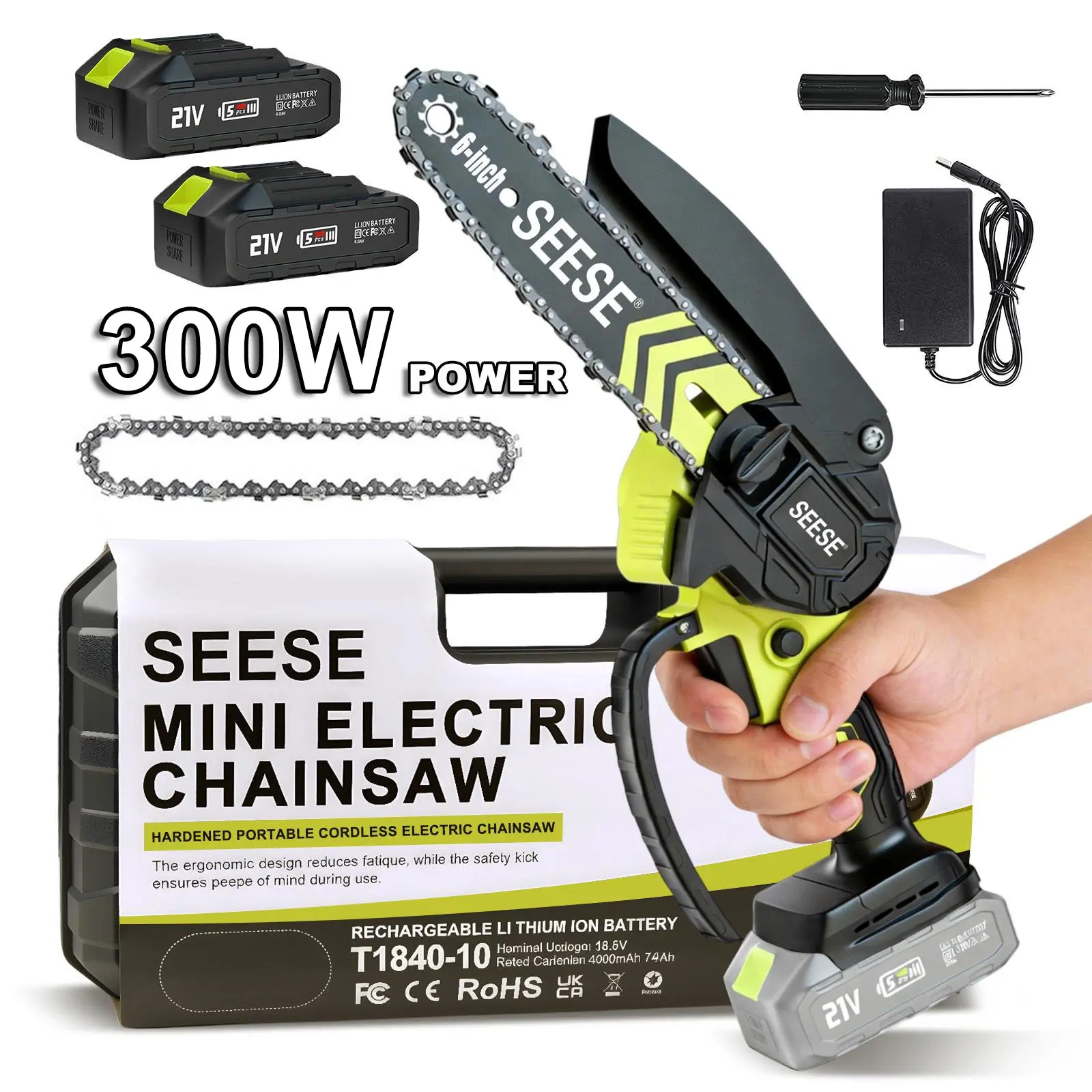 💝𝗧𝗼𝗱𝗮𝘆'𝘀 𝗦𝗽𝗲𝗰𝗶𝗮𝗹𝘀💝Buy 2 get 2 free💥SEESE Brushless Mini Chainsaw - Cordless Electric Saw for Wood Cutting