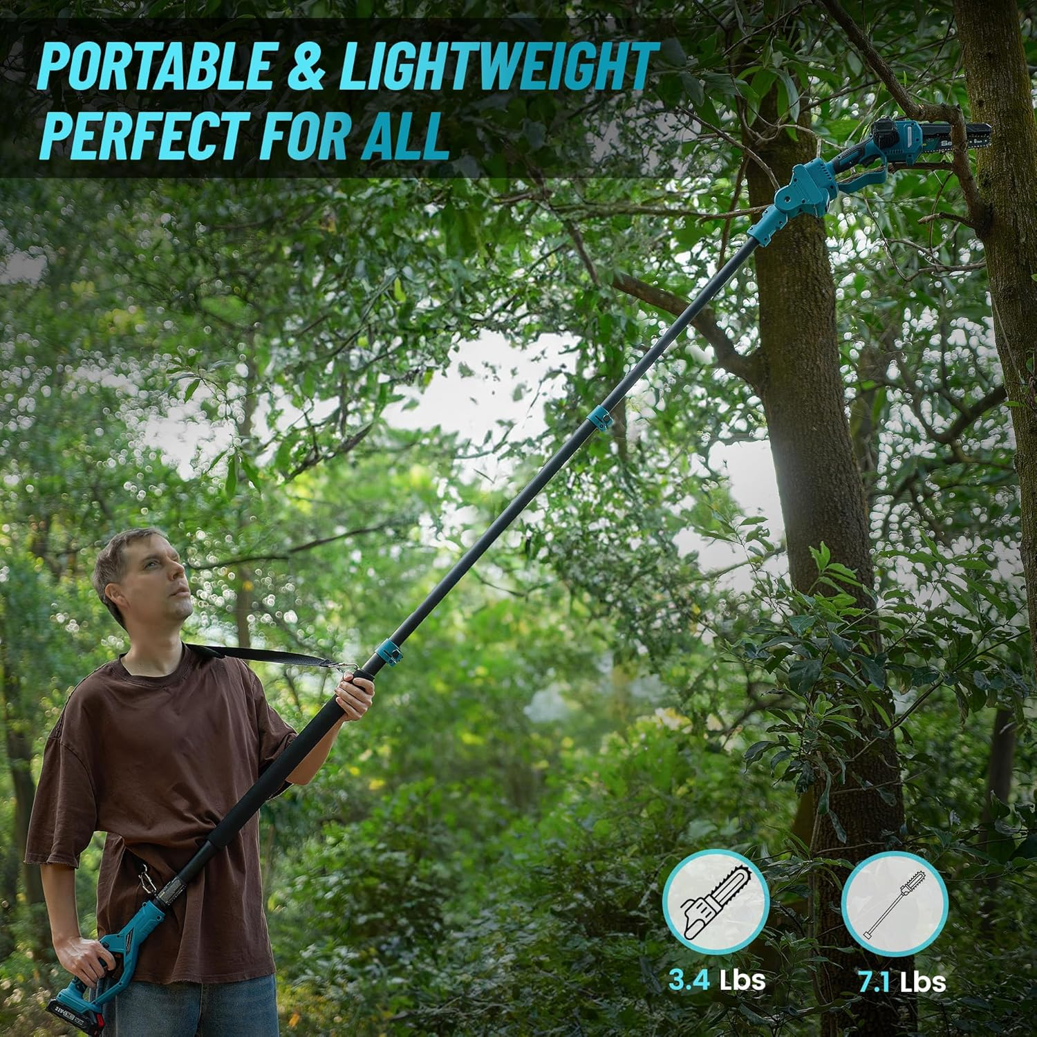 🔋2-in-1 Cordless Pole Saw and Mini Electric Saw✂️🪵 Buy 2 Get 4 Free