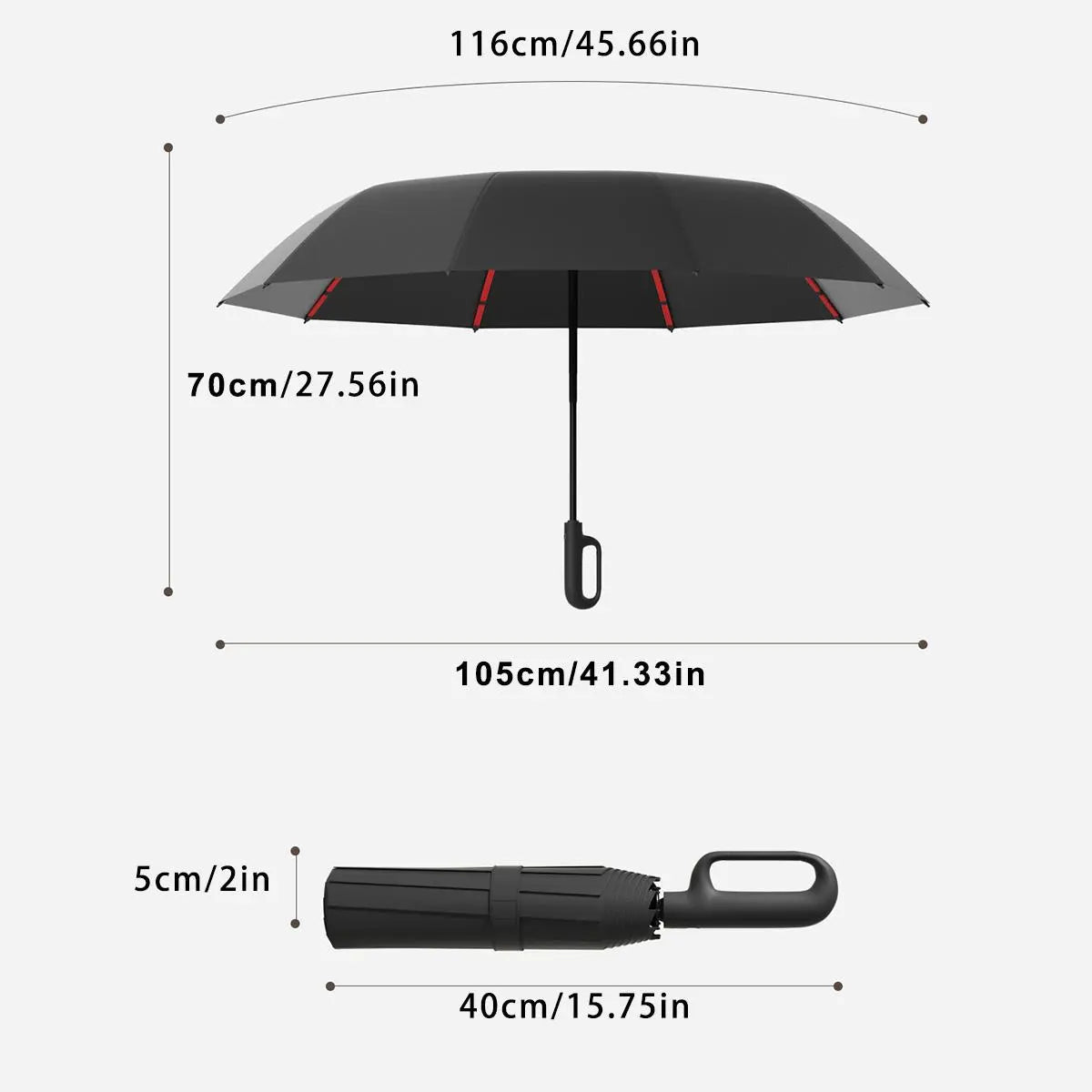 Automatic Folding Umbrella Portable Rain Umbrella with Loop Buckle