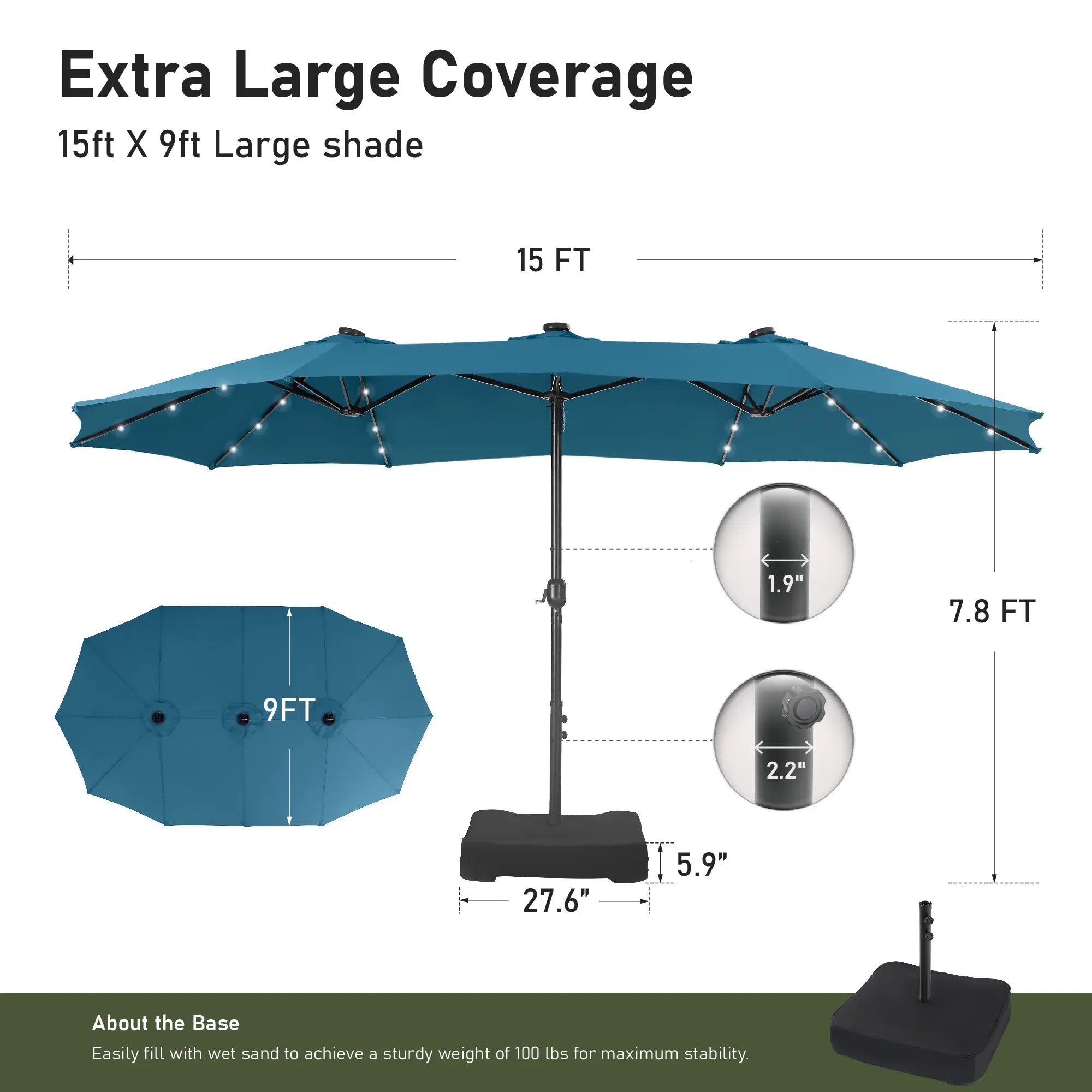 Last day of clearance!!💝Buy 2 Get 2 Free✨ Oversized UV Resistant Outdoor Sun Shade with Heavy-Duty Steel Frame for Backyard & Pool