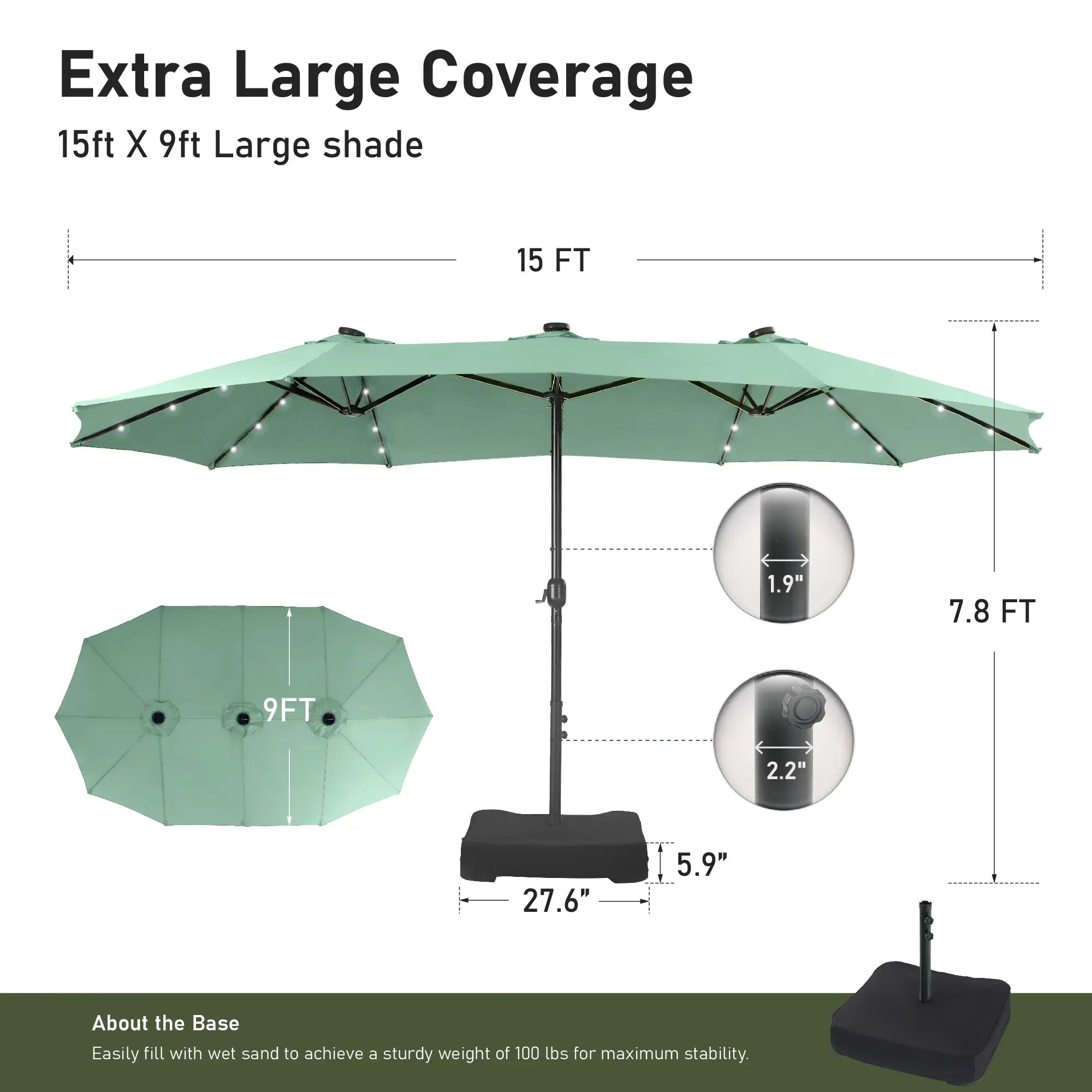 Last day of clearance!!💝Buy 2 Get 2 Free✨ Oversized UV Resistant Outdoor Sun Shade with Heavy-Duty Steel Frame for Backyard & Pool