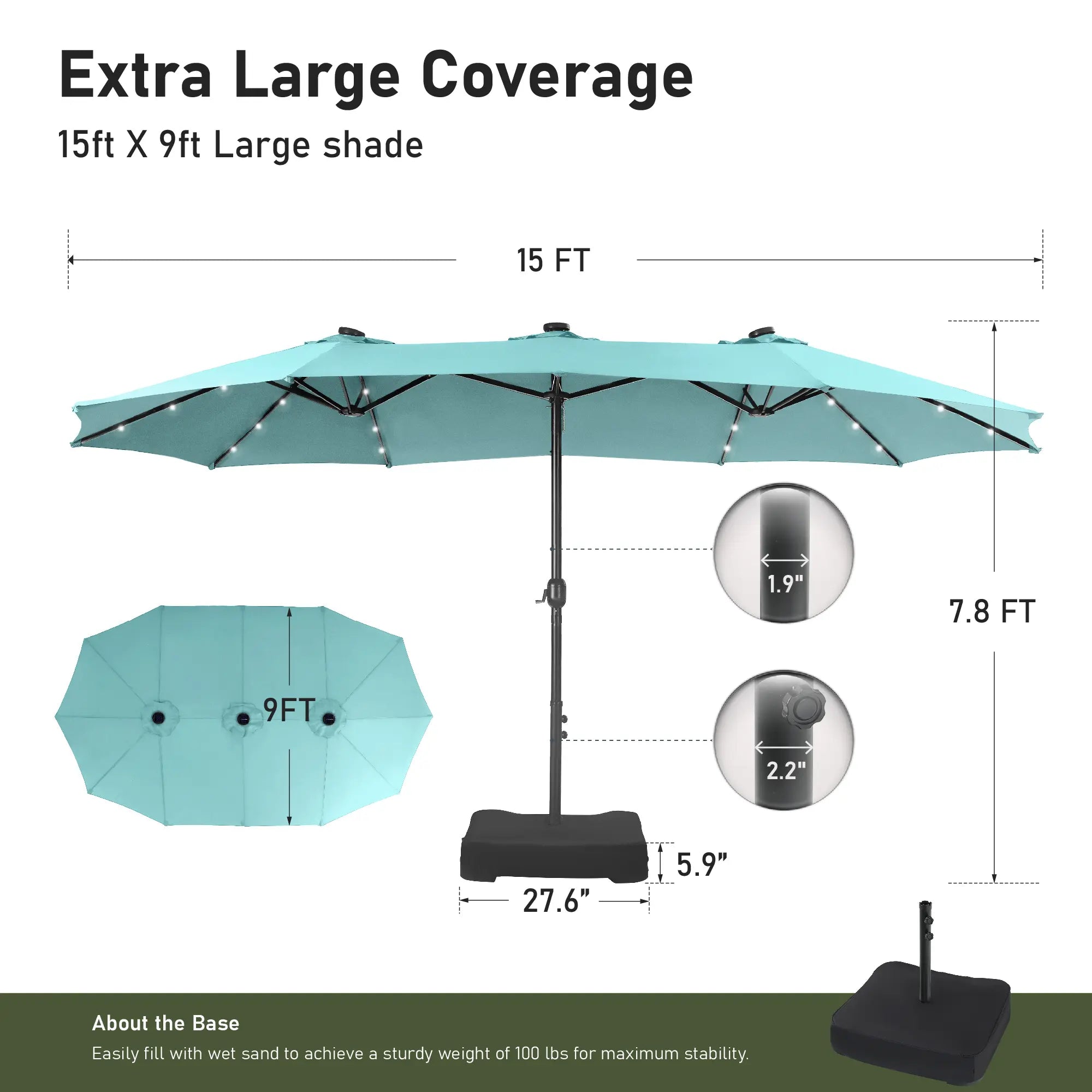Last day of clearance!!💝Buy 2 Get 2 Free✨ Oversized UV Resistant Outdoor Sun Shade with Heavy-Duty Steel Frame for Backyard & Pool
