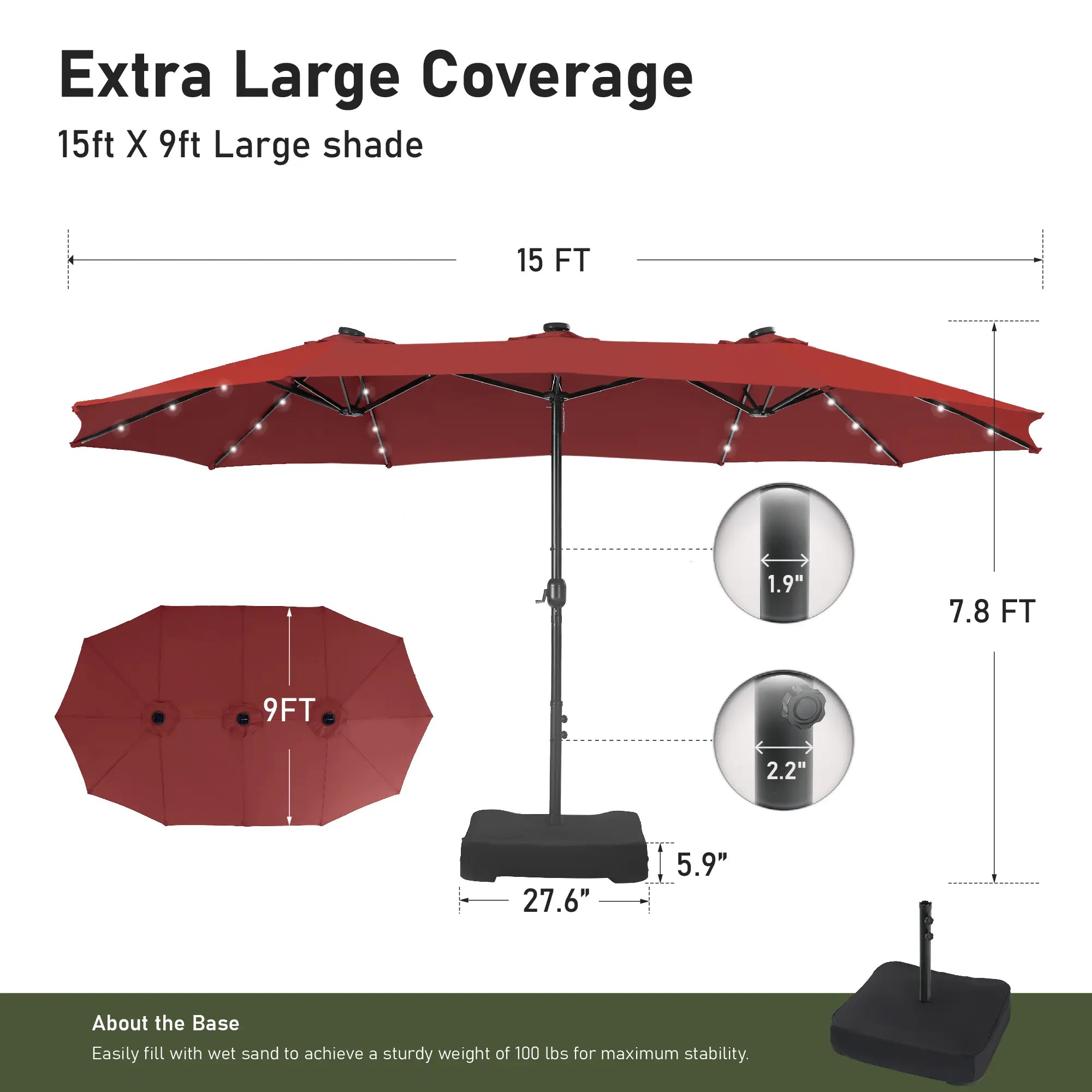 Last day of clearance!!💝Buy 2 Get 2 Free✨ Oversized UV Resistant Outdoor Sun Shade with Heavy-Duty Steel Frame for Backyard & Pool