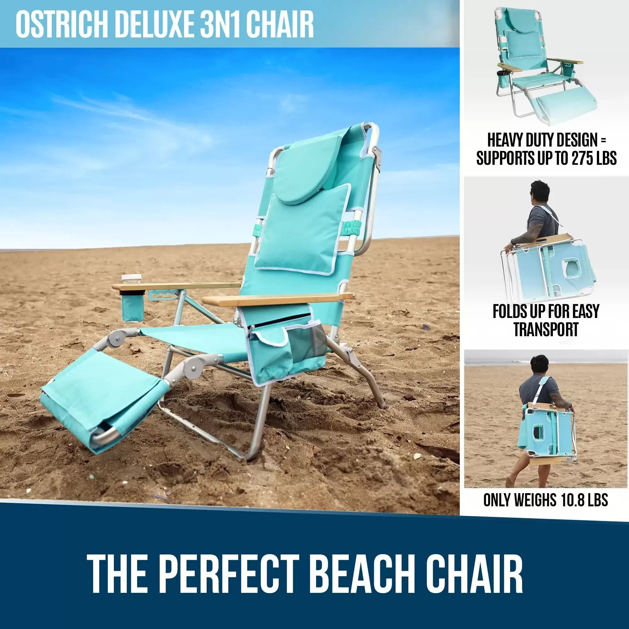 💝 Father's Day Clearance Sale: Buy 2, Get 2 Free💥Ostrich 3-in-1 Lounge Chair