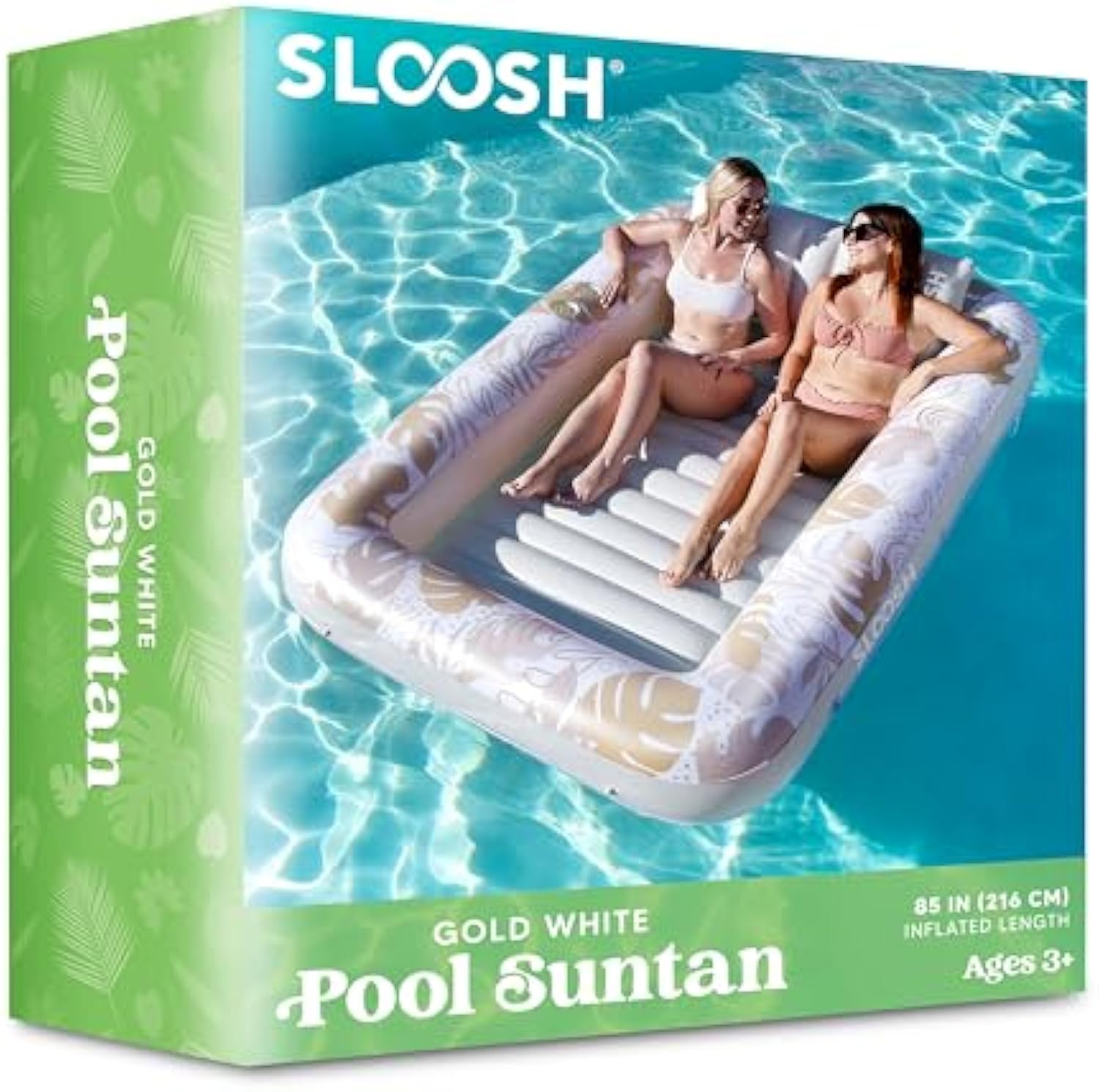 💝𝗧𝗼𝗱𝗮𝘆'𝘀 𝗦𝗽𝗲𝗰𝗶𝗮𝗹𝘀💝Buy 2 Get 2 Free💥Sloosh-L/XL Inflatable Tanning Pool Lounge Float With Cup Holder, 70“X46”/85″ x 57″ More Large Sun Tan Tub Adult Pool Floats Raft