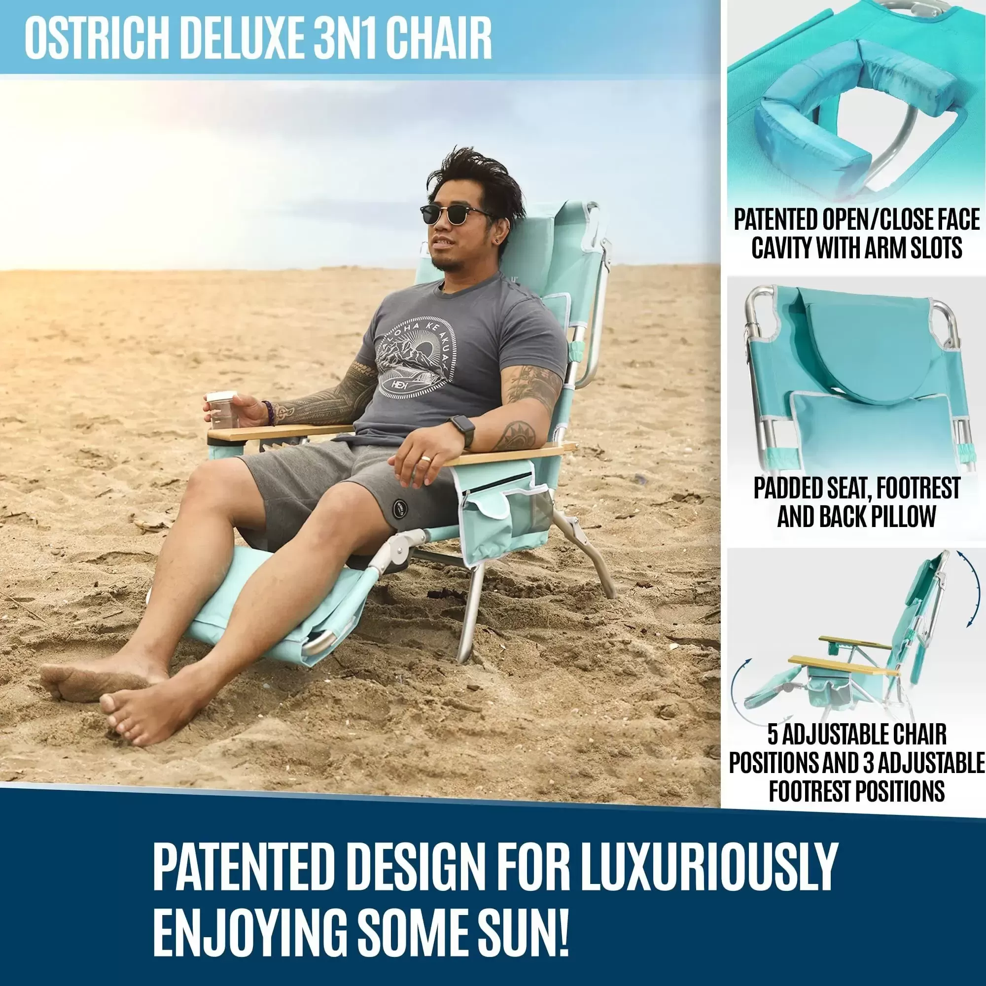 💝 Father's Day Clearance Sale: Buy 2, Get 2 Free💥Ostrich 3-in-1 Lounge Chair