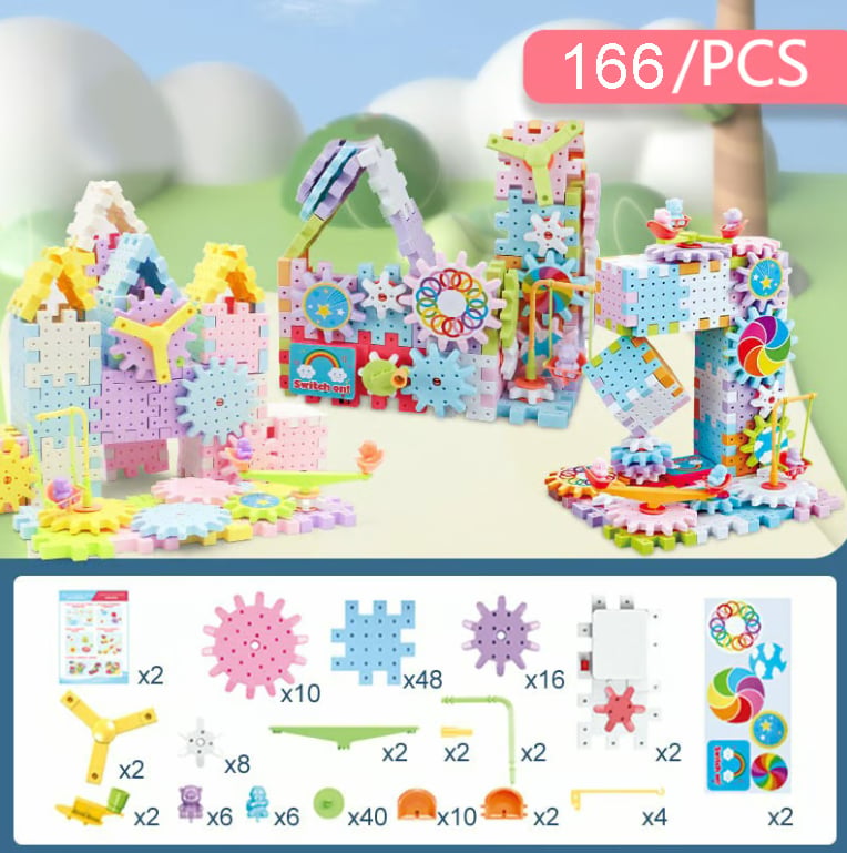 Children's Assembled Electric Gear Building Blocks