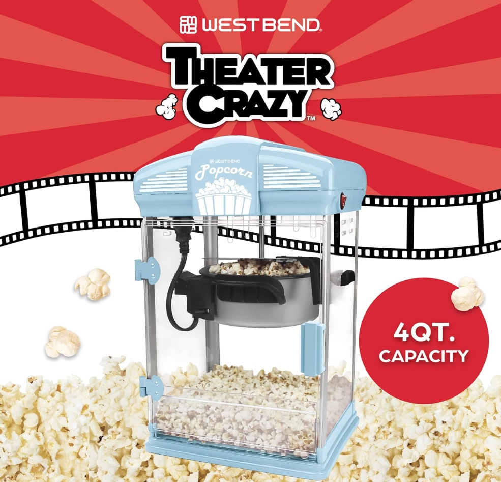 🎉𝗧𝗼𝗱𝗮𝘆'𝘀 𝗦𝗽𝗲𝗰𝗶𝗮𝗹𝘀💝✨Buy 2 get 30% off✨WestBend Theater Crazy 4-qt Popcorn Machine with Accessories
