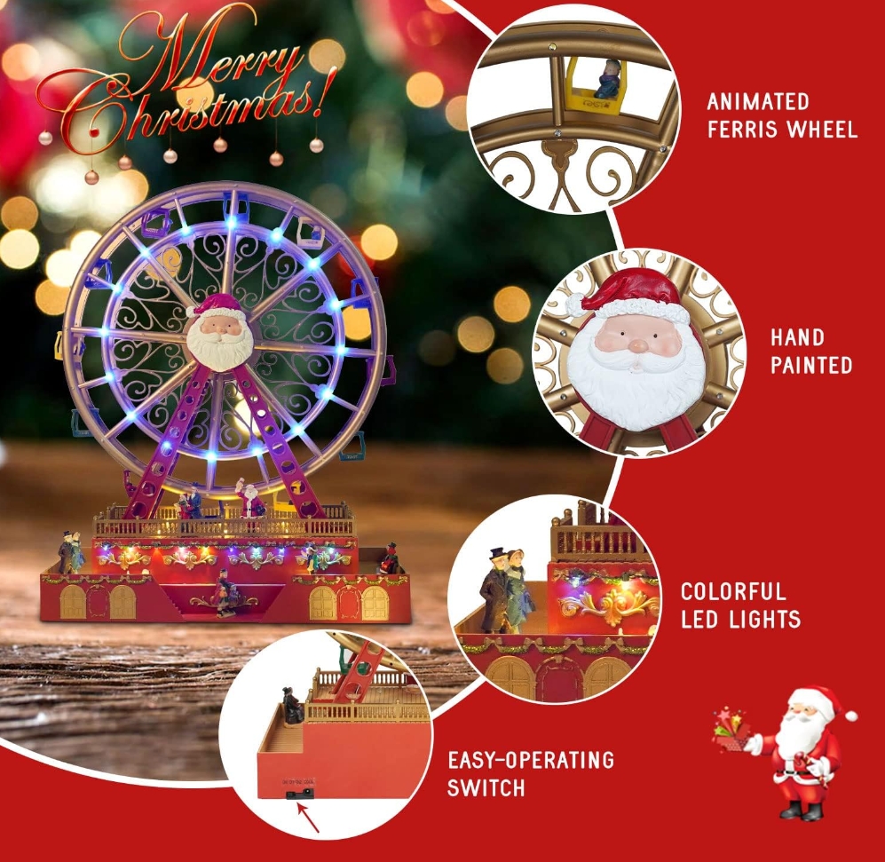 Christmas Clearance in July💝Buy 2 Get 2 Free💥Christmas Rotating Ferris Wheel with LED Lights