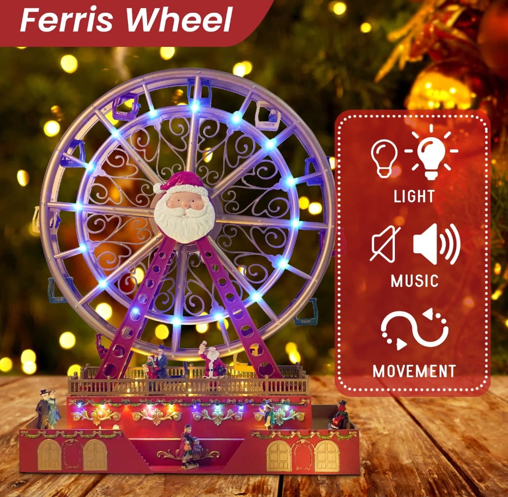 Christmas Clearance in July💝Buy 2 Get 2 Free💥Christmas Rotating Ferris Wheel with LED Lights